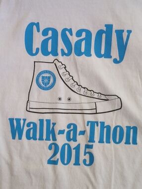 Men's Casady School Tee with Bright Blue Sneaker Graphic Size L